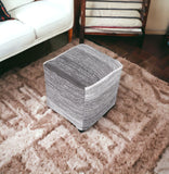 16" Gray 100% Cotton Ottoman