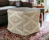 20" Beige 100% Cotton Ottoman