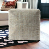 20" Beige 100% Cotton Ottoman