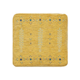 18" Yellow Polyester Blend Ottoman