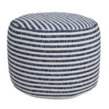 18" Blue 100% Cotton Ottoman