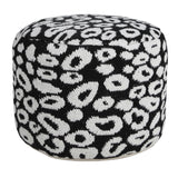 18" Black Cotton Blend Ottoman