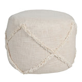 18" Cream 100% Cotton Ottoman