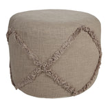 18" Brown 100% Cotton Ottoman