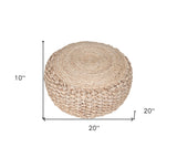 20" Tan Jute Ottoman