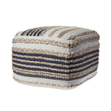 18" Tan Jute Ottoman