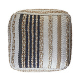 18" Tan Jute Ottoman