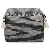 18" Gray 100% Cotton Ottoman