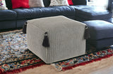 18" Gray 100% Cotton Ottoman