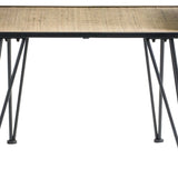 21" Black Metal and Glass End Table With Shelf