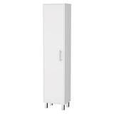 16" Silver And White Accent Cabinet With Five Shelves