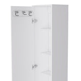 16" Silver And White Accent Cabinet With Five Shelves