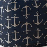 17" Blue Twill Anchor Pouf Cover