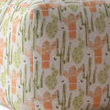 17" Orange Cotton Cactus Pouf Cover