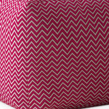 17" Pink Cotton Chevron Pouf Cover