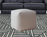 17" Gray Cotton Pouf Cover