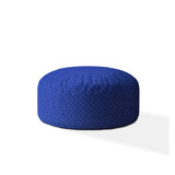 24" Blue Polyester Round Pouf Cover