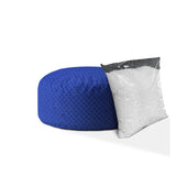 24" Blue Polyester Round Pouf Cover