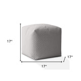 17" Gray Polyester Cube Pouf Cover