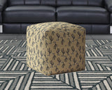 17" Beige Cotton Cactus Pouf Cover