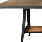 72" Brown And Black Solid Wood And Steel Sled Base Dining Table