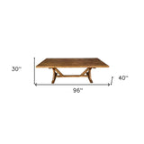 72" Brown And Black Solid Wood And Steel Sled Base Dining Table