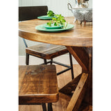 96" Brown Reclaimed Wood Trestle Base Dining Table