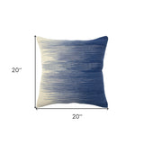 20" X 20" Blue 100% Wool Abstract Zippered Pillow