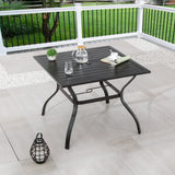 21" Brown and Black Square Metal Outdoor Side Table