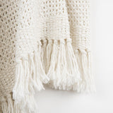 White Woven 100% Cotton Throw Blanket