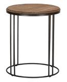 24" Black Solid Wood Round End Table