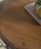 24" Black Solid Wood Round End Table