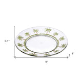 Clear Four Piece Round Swirl Acrylic Service For Four Dinner Plate Set