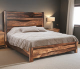 Live Edge Solid Wood Queen Dark Brown Bed