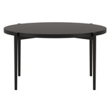 32" Black Steel Round Coffee Table