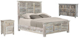 Shutter Scallop Solid Wood Queen Gray Bed