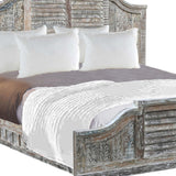 Shutter Solid Wood King Gray Bed