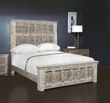 Carved Medallion Solid Wood Queen Black Bed