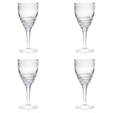 Set of Four Clear Swirl Acrylic Stemmed All Purpose Wine Glass