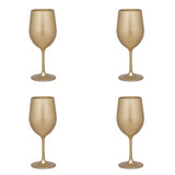 Set of Four Gold Acrylic Stemmed All Purpose Wine Glasses