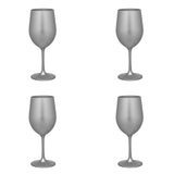 Set of Four Silver Acrylic Stemmed All Purpose Wine Glass