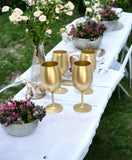 Set of Four Gold Acrylic Stemmed All Purpose Wine Glass