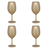 Set of Four Gold Acrylic Stemmed All Purpose Wine Glass