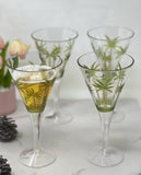 Set of Four Silver Acrylic Stemmed All Purpose Wine Glass