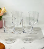 Set of Four Clear and Rainbow Geometric Acrylic Stemmed All Purpose Wine Glasses