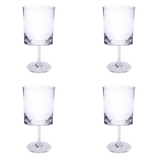 Set of Four Clear Acrylic Stemmed All Purpose Wine Glass