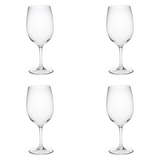 Set of Four Clear Tritan Plastic Stemmed All Purpose Wine Glass