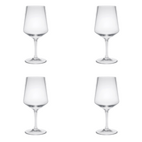 Set of Four Clear Tritan Plastic Stemmed All Purpose Wine Glasses