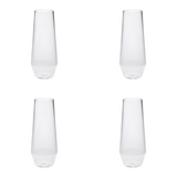 Set of Four Clear Tritan Plastic Stemmed All Purpose Wine Glass