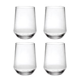 Set of Four Clear Tritan Plastic Stemless All Purpose Tumbler Wine Glasses